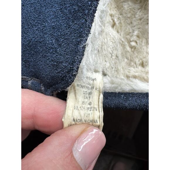 Lands End Slippers Womens 9 Moccasin Blue Slip On Comfort Casual Round Toe Flats - Picture 11 of 11